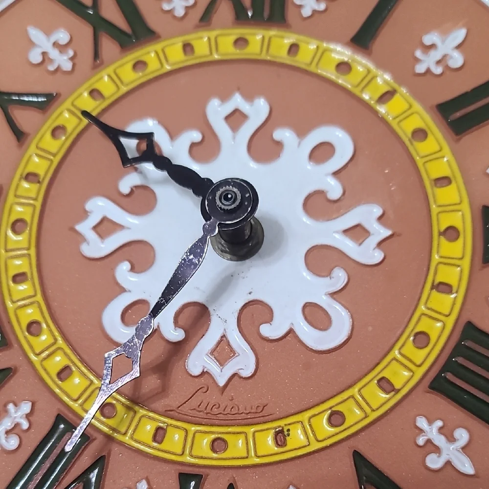 Decorative Terra Cotta, White, Black, Green Wall Clock (Battery Operated)